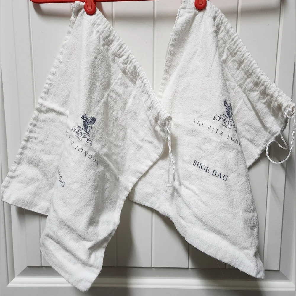 The Ritz London White Shoe Bags Set of 2